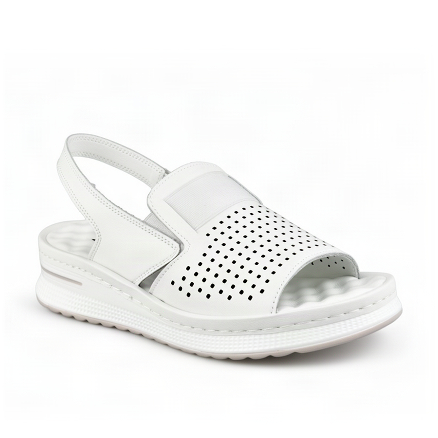 lady's sandals genuin leather white 0163746