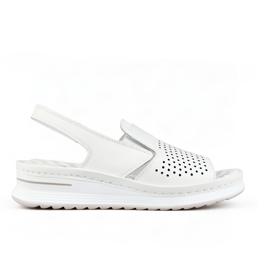 lady's sandals genuin leather white 0163746