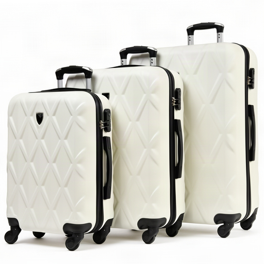medium suitcase ABS plastic beige 0163661
