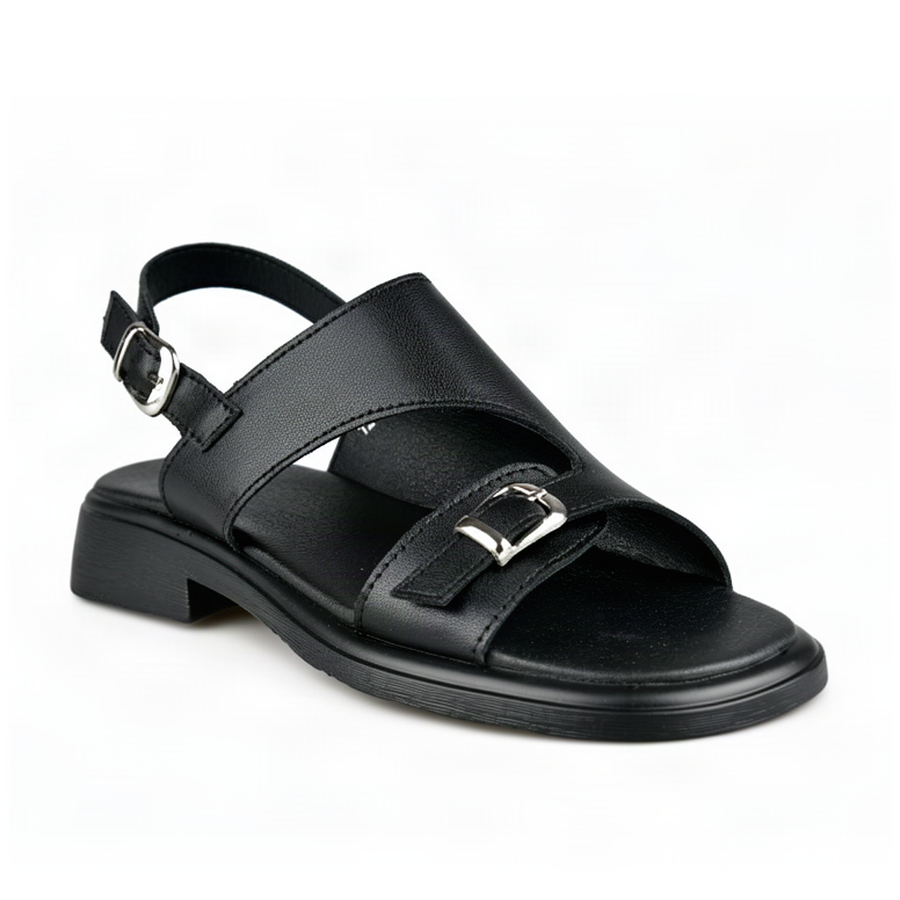 lady's sandals genuin leather black 0163741