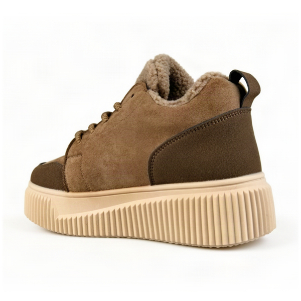 lady's boots synthetic leather/textile light brown 0163228