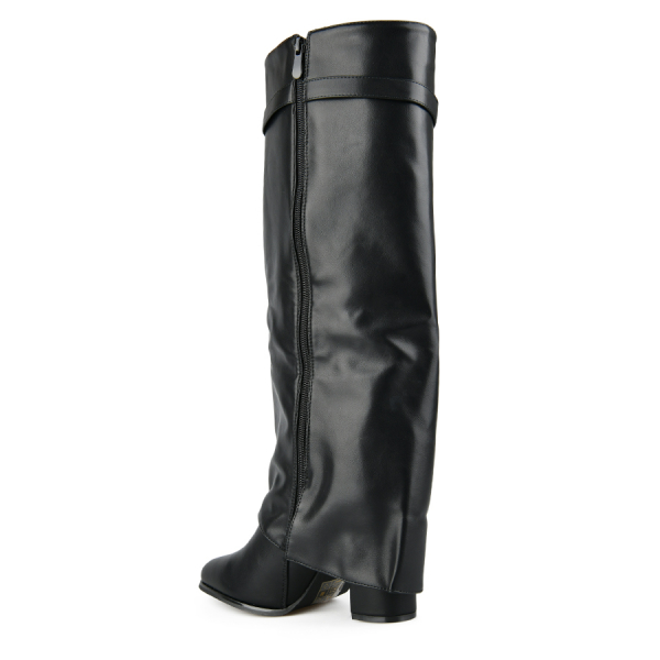 lady's high boots synthetic leather black 0162845