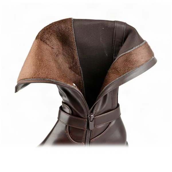 lady's high boots synthetic leather/textile brown 0162501