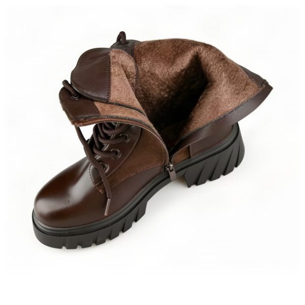 lady's boots textile/synthetic leather brown 0162470