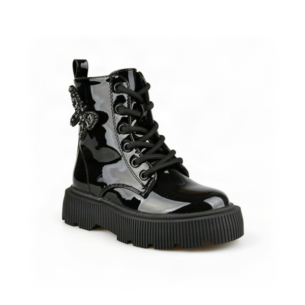 kids boots synthetic leather black 0162558