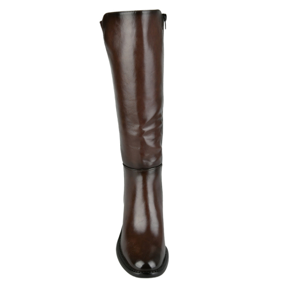 lady's high boots synthetic leather/textile brown 0162927
