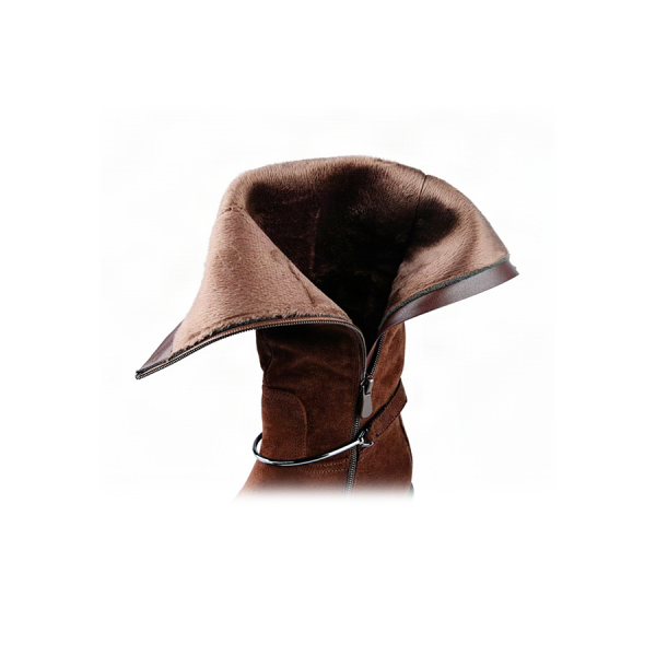 lady's high boots textile brown 0162798