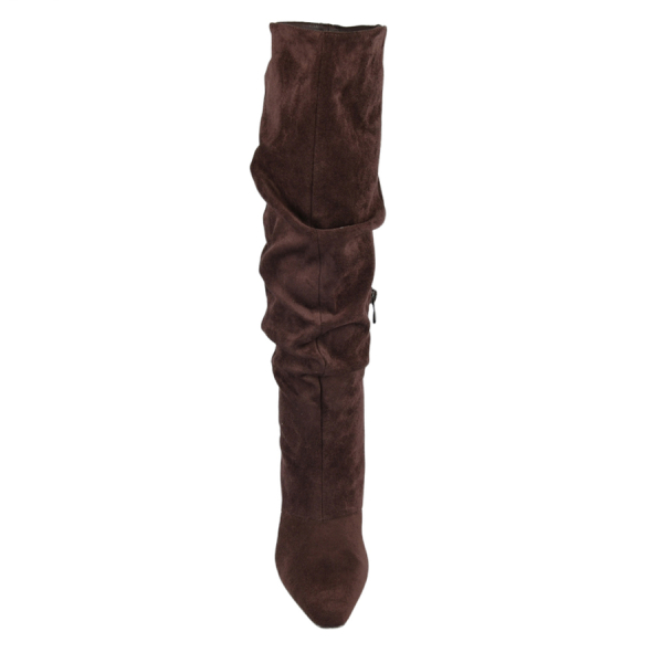 lady's high boots textile brown 0162823