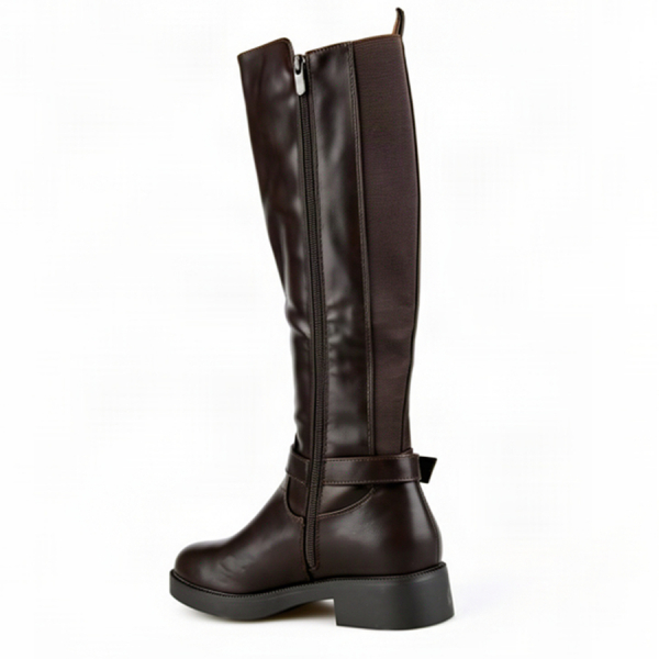 lady's high boots synthetic leather/textile brown 0162501