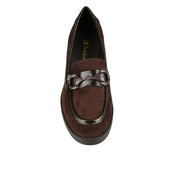 lady's shoes textile/synthetic leather brown 0162901