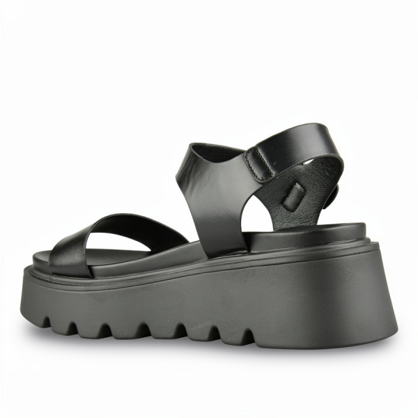 lady's sandals synthetic leather black 0161158