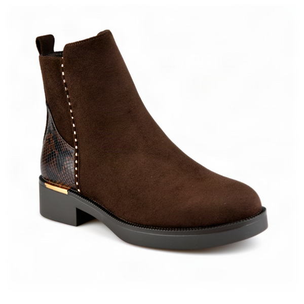 lady's boots textile/synthetic leather brown 0162472