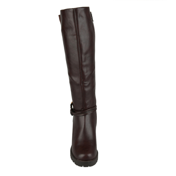 lady's high boots textile/synthetic leather brown 0162508