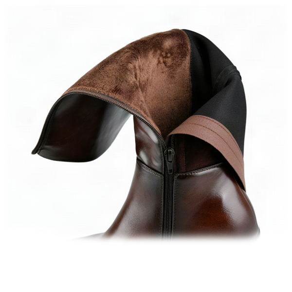 lady's high boots synthetic leather/textile brown 0162927