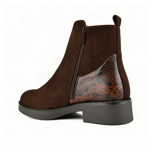 lady's boots textile/synthetic leather brown 0162472