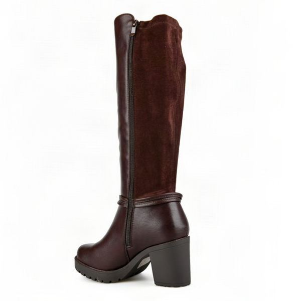 lady's high boots textile/synthetic leather brown 0162508