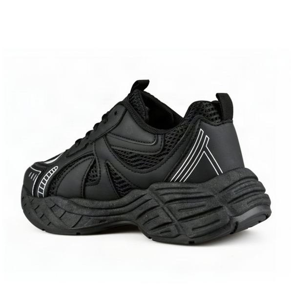lady's sneakers synthetic leather/textile black 0162635