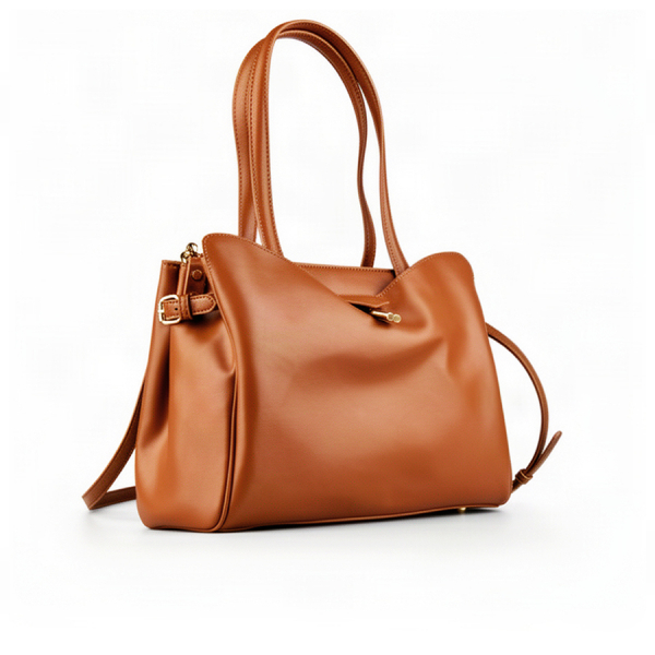 дамска чанта еко кожа светло кафява