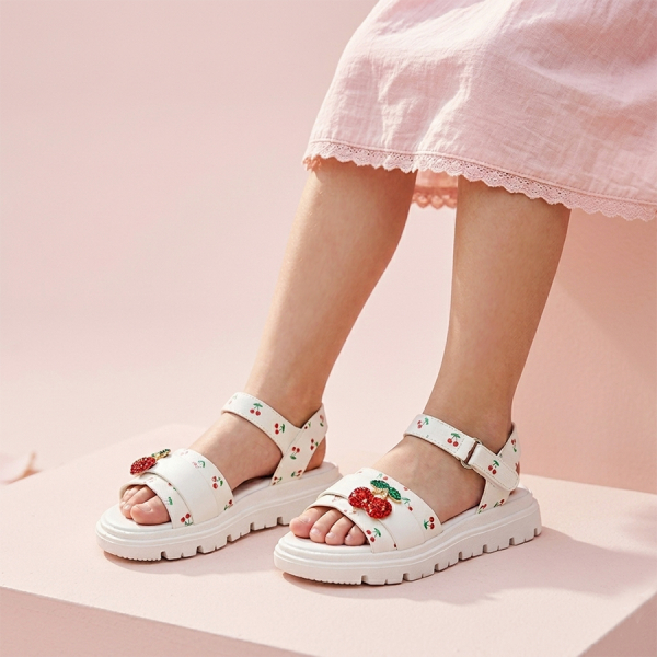 kids sandals eko leather white 0160420