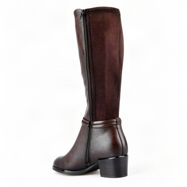 lady's high boots synthetic leather/textile brown 0162925