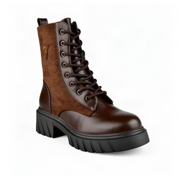 lady's boots textile/synthetic leather brown 0162470