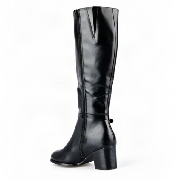 lady's high boots synthetic leather black 0162922
