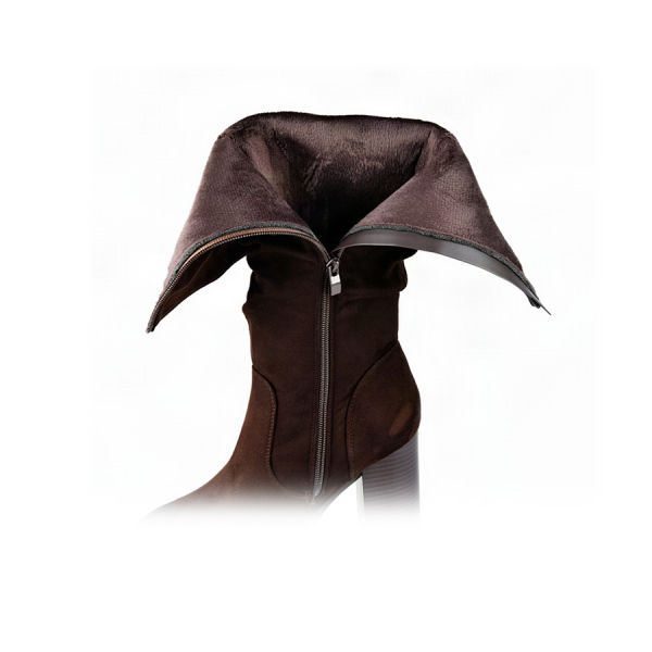 lady's high boots textile brown 0163206