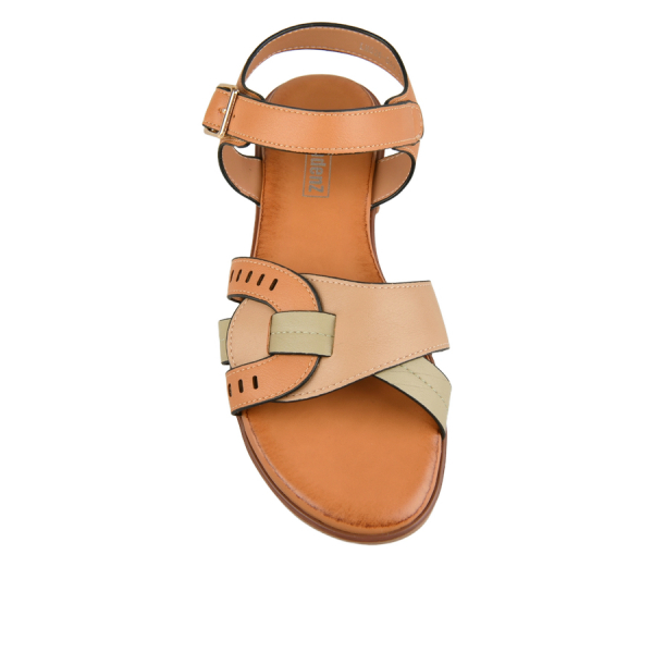lady's sandals synthetic leather light brown 0161153