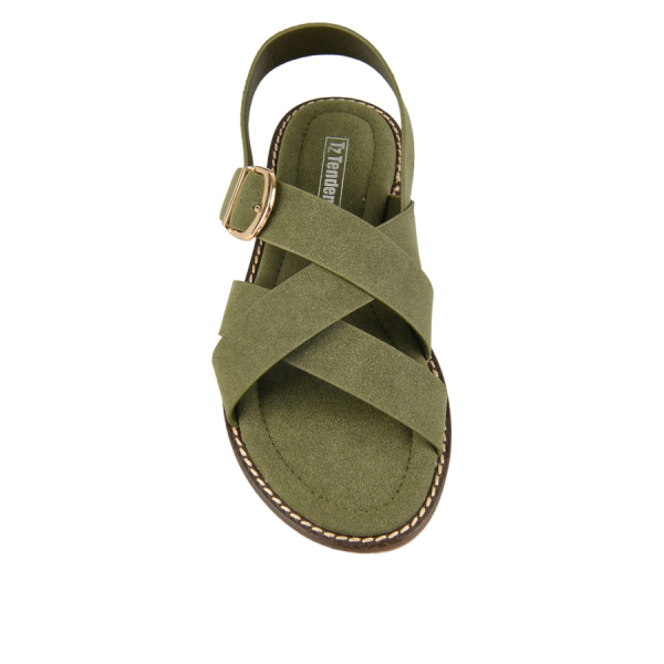 lady's sandals textiles green 0161161