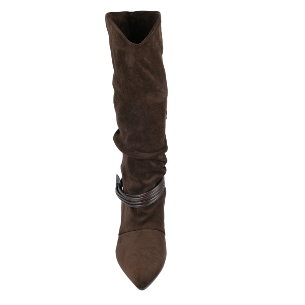lady's high boots textile brown 0162572