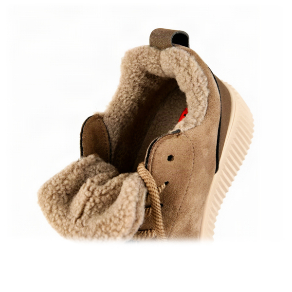 lady's boots synthetic leather/textile light brown 0163228