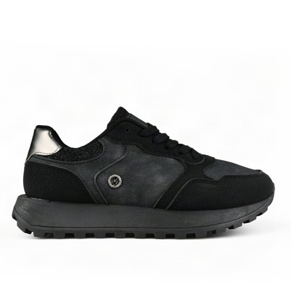 lady's sneakers synthetic leather/textile black