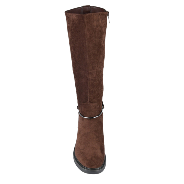 lady's high boots textile brown 0162798