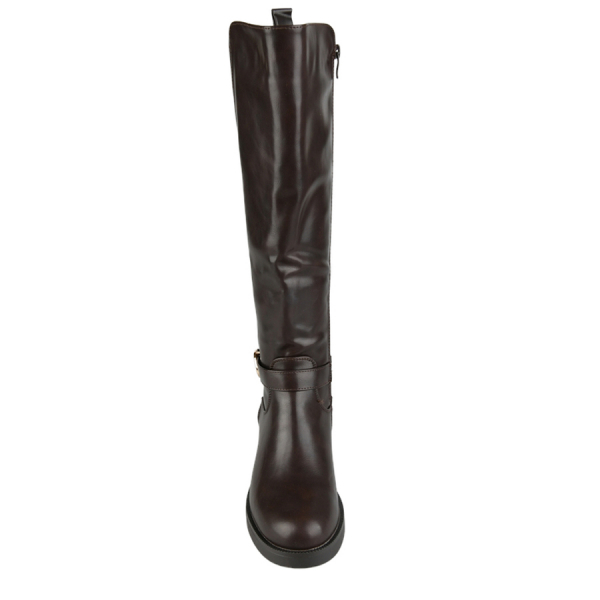 lady's high boots synthetic leather/textile brown 0162501