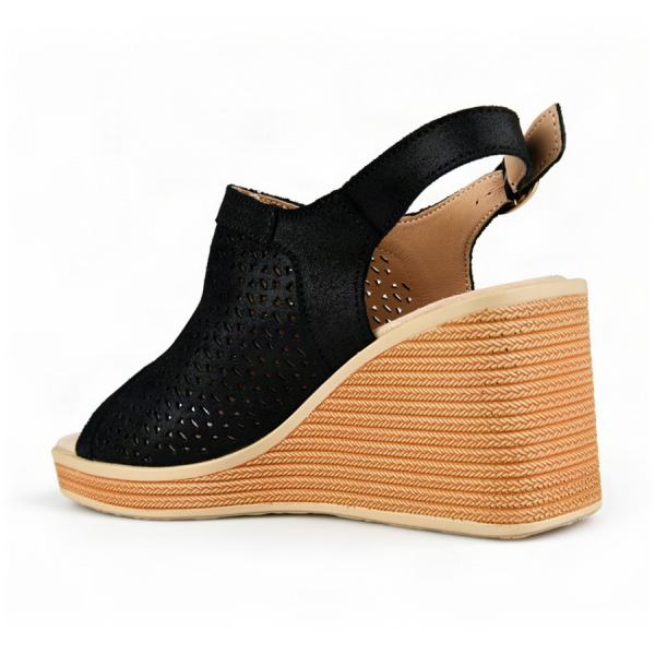 lady's sandals genuin leather black 0163747