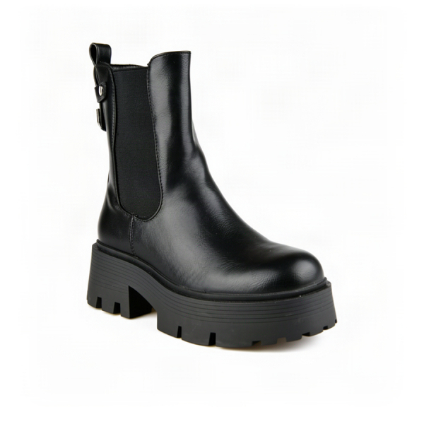 lady's boots synthetic leather/textile black 0162455