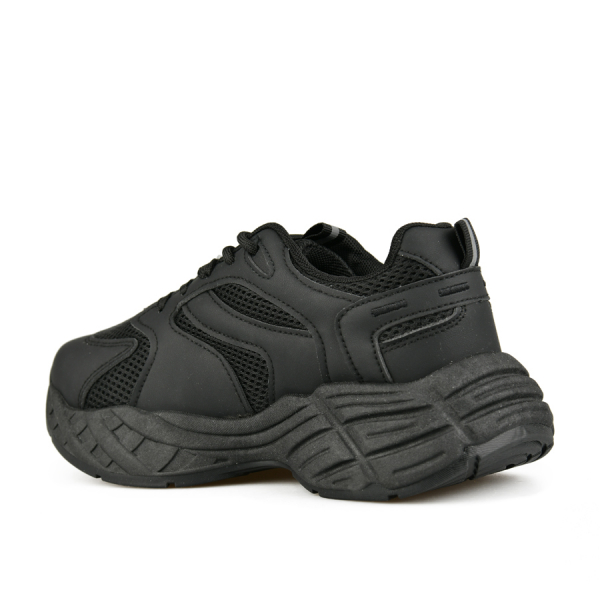lady's sneakers synthetic leather/textile black 0162631