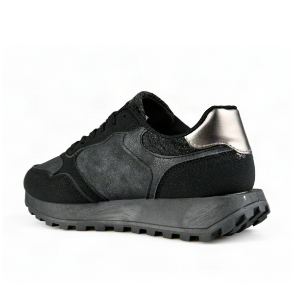 lady's sneakers synthetic leather/textile black 0162585