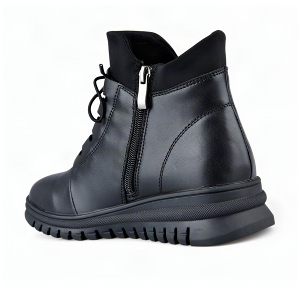 lady's boots genuine leather/textile black 0163078