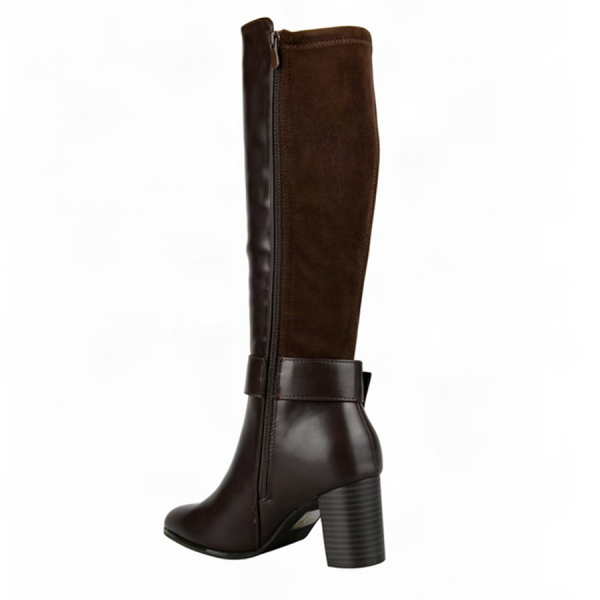 lady's high boots synthetic leather/textile brown 0162506