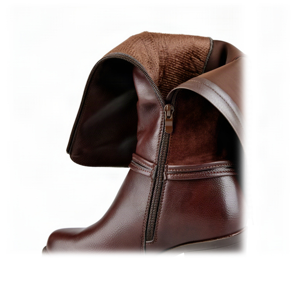 lady's high boots textile/synthetic leather brown 0162508