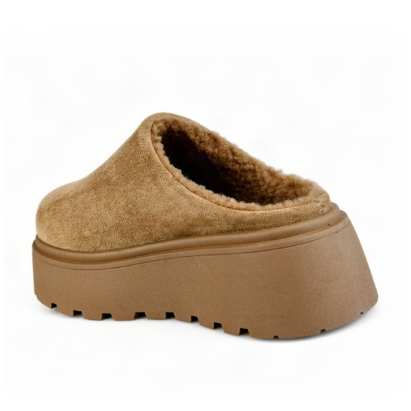 lady's clogs textiles dark beige 0163375