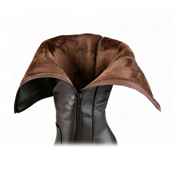 lady's high boots synthetic leather/textile brown 0162919