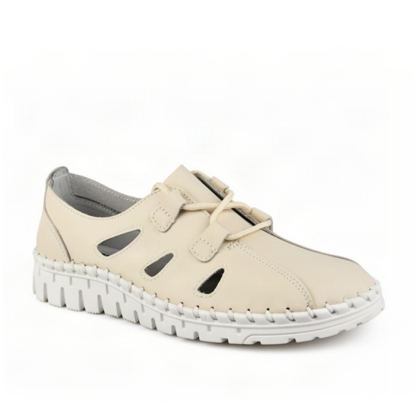 lady's shoes genuin leather beige 0163737