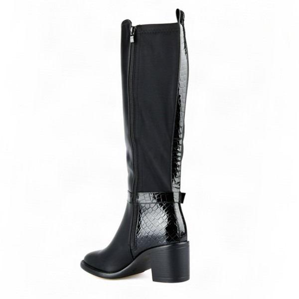 lady's high boots synthetic leather/textile black 0163203