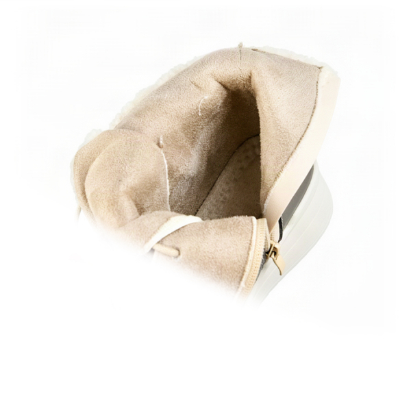 lady's boots synthetic leather/textile beige 0163258