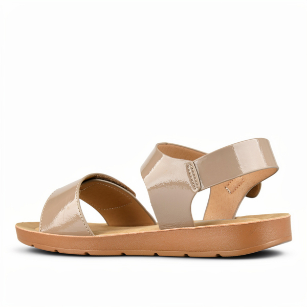 lady's sandals synthetic leather brown 0161173