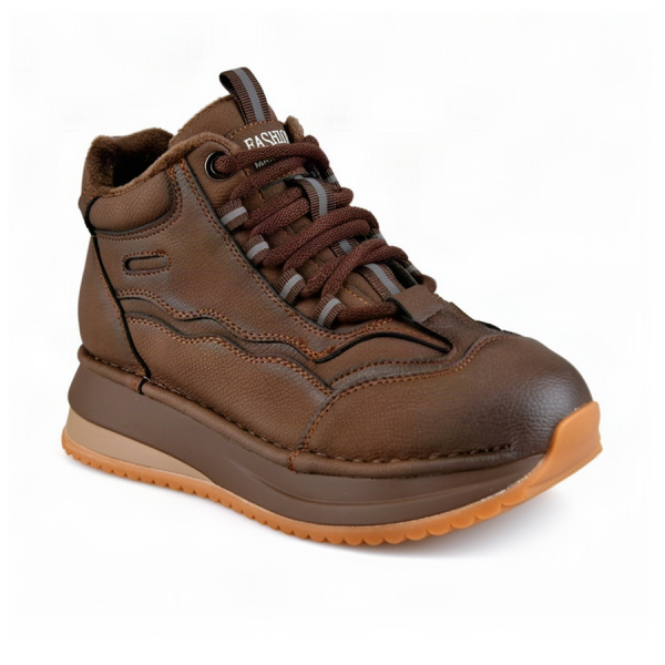 lady's boots genuin leather dark brown 0162873