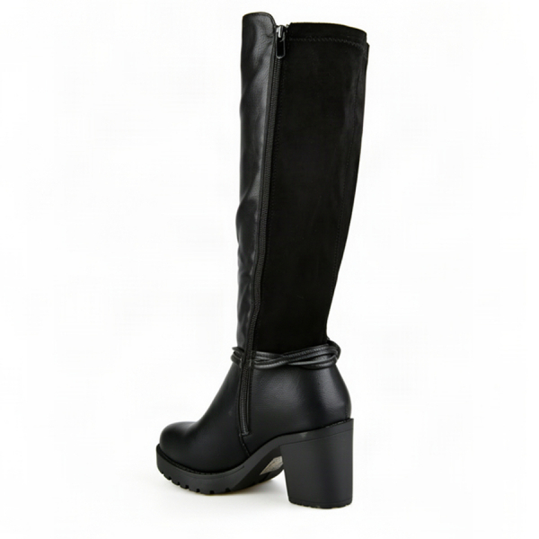 lady's high boots textile/synthetic leather black 0162507