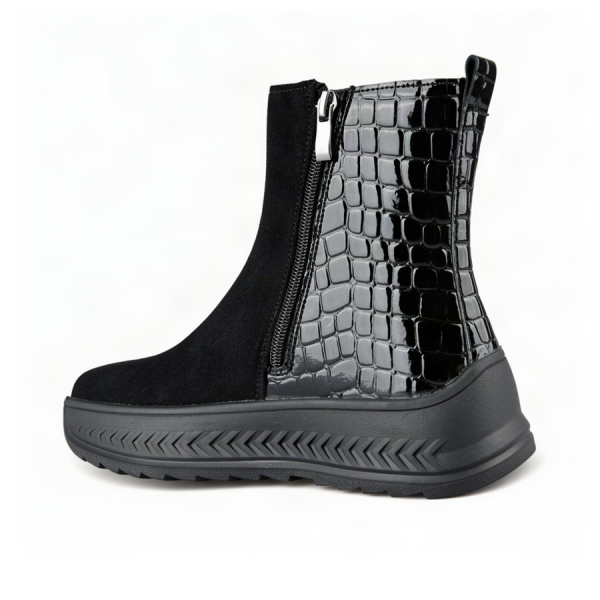 lady's boots genuin leather black 0163411